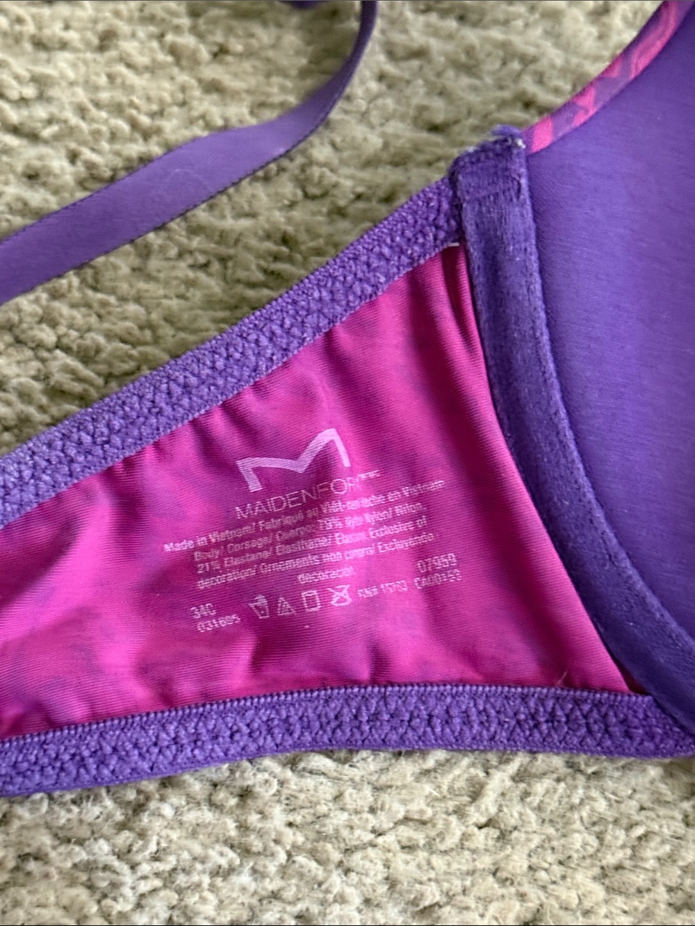 34C Women’s Padded Push-Up Bra - Mint, Nude, White, Magenta, Blue - Picture 3 of 6